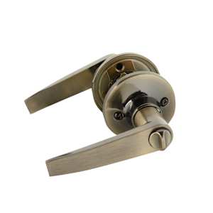 Classic Keyed Entry Door Handle Antique Brass
