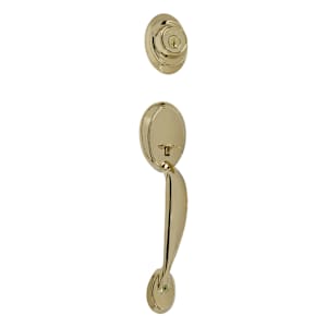 Serrure de porte d'entrée à clé et poignée Kingsway laiton