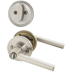 Solstice Keyed Entry Door Knob &Deadbolt Set Satin Nickel
