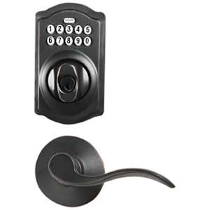 Accent Digital Keypad Electronic Front Door Lock and Lever Handle Aged Bronze