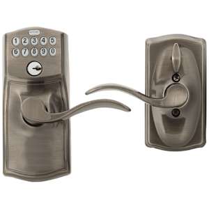 Accent Electronic Digital Keypad Front Door Lock with Lever Handle Antique Pewter