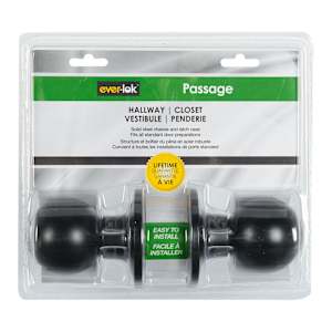 Passage Door Knob Black