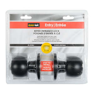 Keyed Entry Door Knob Black