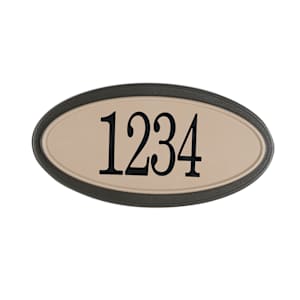 Classic Oval Address Plaque Mocha and Sand
