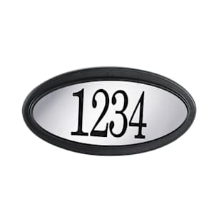 Contempporary Oval Address Plaque Black and Stainless Steel