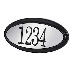 Contempporary Oval Address Plaque Black and Stainless Steel
