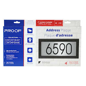 Contemporary Rectangular Address Plaque Black and Stainless Steel