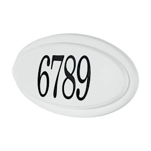 Classic Oval Address Plaque White