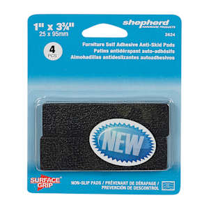 Coussins antidérapants 1 po x 3 3/4 po Pqt/4