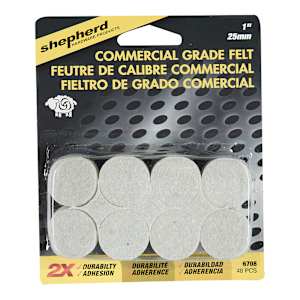 1 in. Commercial Felt Pads Pkg/48
