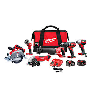 MILWAUKEE 6-Pc. 18 V Lithium-Ion Cordless Combo Set