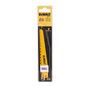 DEWALT Wood Reciprocating Saw Blades 6 in. (3 TPI) Pkg/5