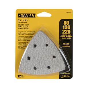 DEWALT Sanding Papers n° 80/120/220 Pkg/12
