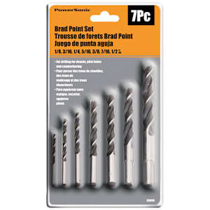 7-Pc Brad Point Drill Bit Set