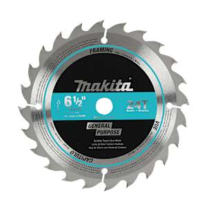 Lame de scie circulaire pour charpente 6 1/2 po 24 dents MAKITA