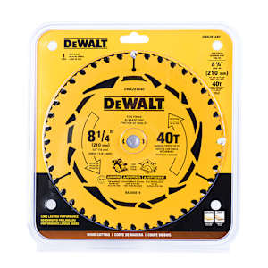 Lame de scie circulaire pour charpente 8 1/4 po 40 dents DEWALT