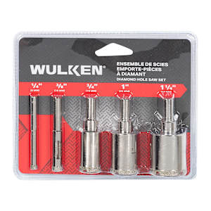 WULKEN 5-Pc. Diamond Hole Saw Set