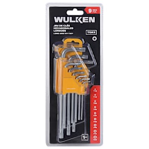 Jeu de 9 clés hexagonales Torx WULKEN