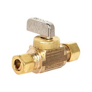 Straight Brass Valve , 3/8 in. Comp