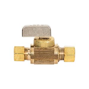 Straight Brass Valve , 3/8 in. Comp