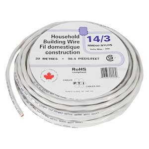 Fil électrique d'intérieur NMD-90, 14/3 blanc 30 m