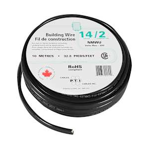 Exterior Electrical Wire NMWU 14/2 Black 10 m