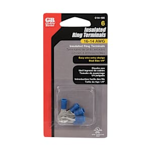 Ring Terminals Pkg/6 Blue