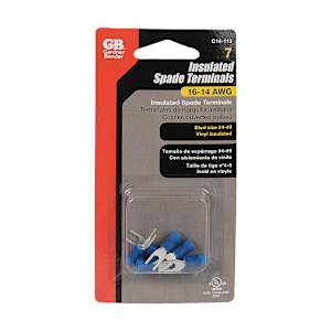 Spade Terminals Pkg/7 Blue