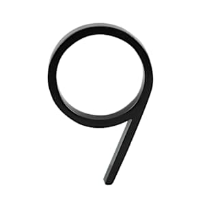 Chiffre 9 Distinction en zinc noir 5 po