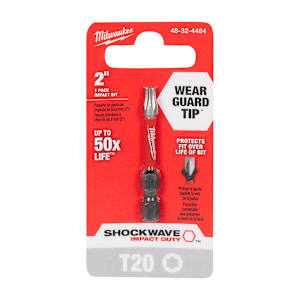 MILWAUKEE Shockwave Screwdriver Bit T20, 2 in.