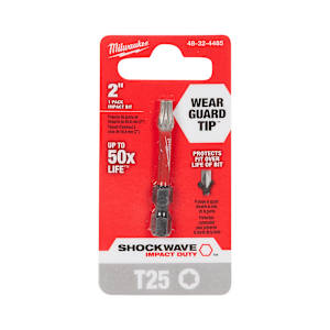 MILWAUKEE Shockwave Screwdriver Bit T25, 2 in.