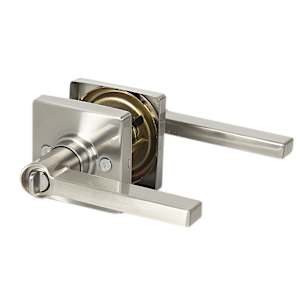Solstice Collins Bathroom Door Handle Satin Nickel