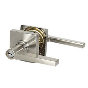 Solstice Collins Keyed Entry Door Handle Satin Nickel