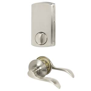 Seville Digital Keypad Door Lock and Lever Satin Nickel