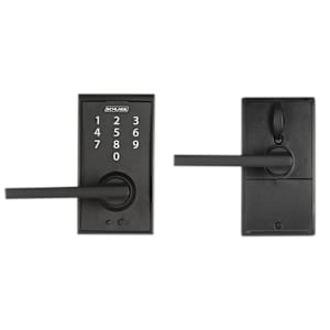 Century Digital Keypad Electronic Front Door Lock with Lever Handle Black