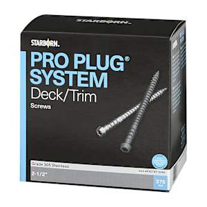 Vis inox pour plancher composite Pro Plug Trex 2 1/2 po Pqt/375