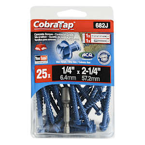 1/4 in. x 2 1/4 in. H.H. Concrete Screws Pkg/25