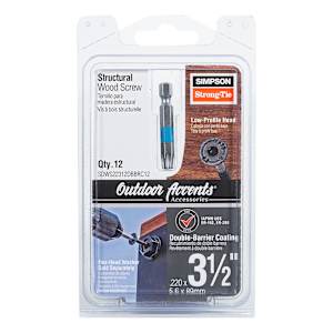 OUTDOOR ACCENT DB Structural Wood Screw 3 1/2 in. W.H. Black Pkg/12