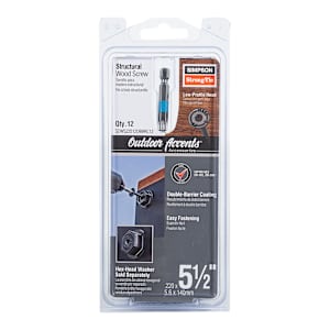 OUTDOOR ACCENT DB Structural Wood Screw 5 1/2 in. W.H. Black Pkg/12
