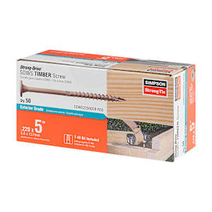 TIMBER DB Structural Wood Screw 5 in. W.H. Tan Pkg/50