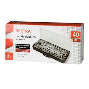 NEKTRA 40-Piece Socket Set (SAE and metric)
