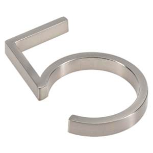 Distinction Number 5 Zinc Brushed Nickel 5 in.