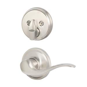 Prescott Entry Key Handleset Door Satin Nickel