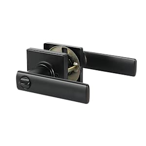 Breton Safe Lock Bathroom Door Handle  Black