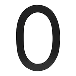 Contemporary Number 0 Aluminum Black 9 in.