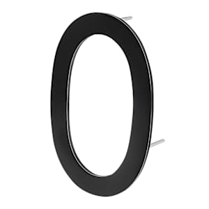 Contemporary Number 0 Aluminum Black 9 in.