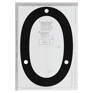 Contemporary Number 0 Aluminum Black 9 in.