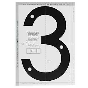 Contemporary Number 3 Aluminum Black 9 in.