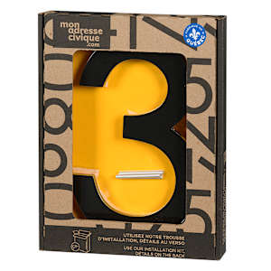 Contemporary Number 3 Aluminum Black 9 in.