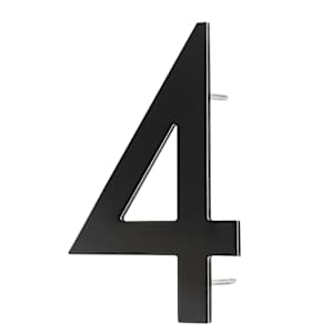 Contemporary Number 4 Aluminum Black 9 in.